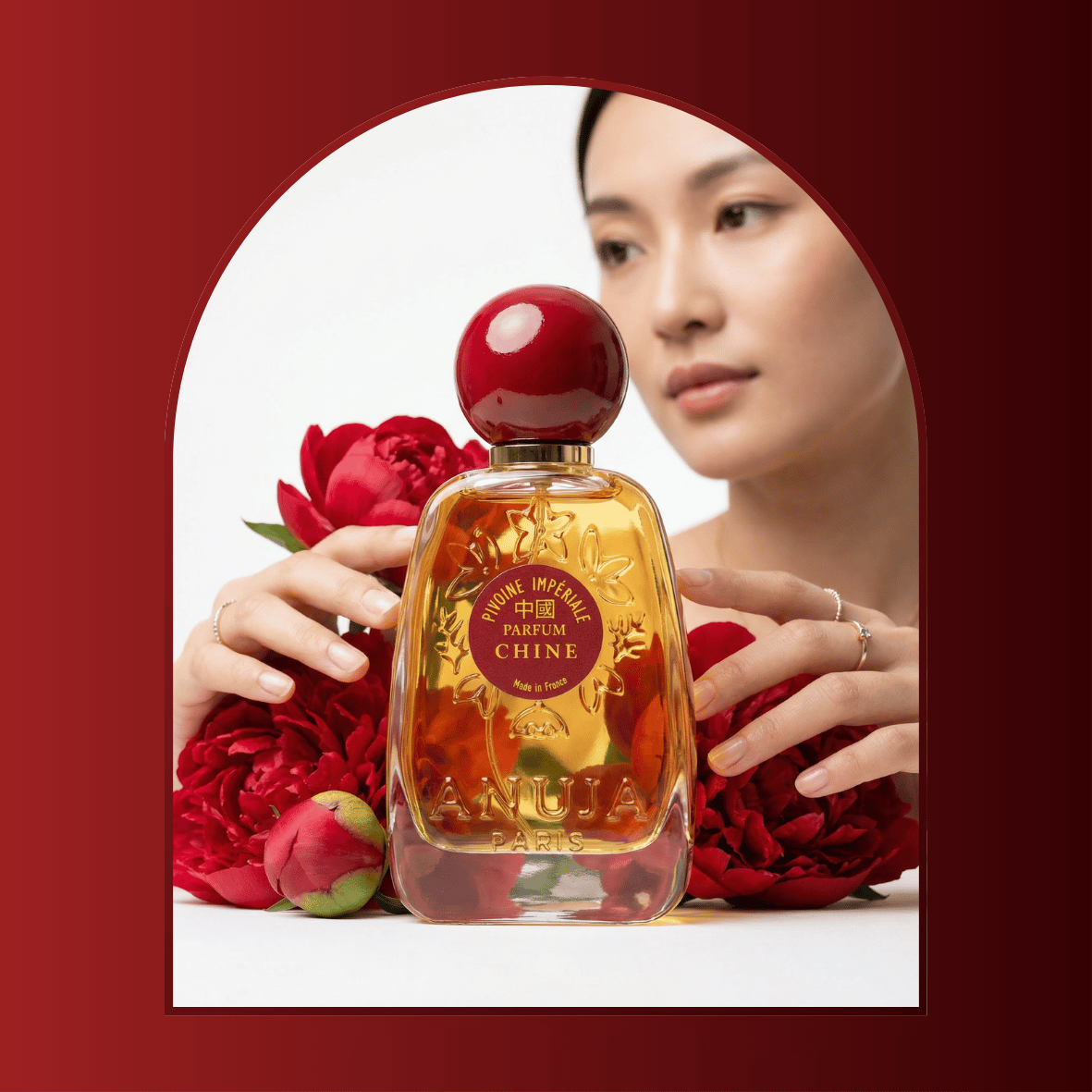 Pivoine Impériale – Chine, visuel boutique de la collection de parfums Anuja Paris