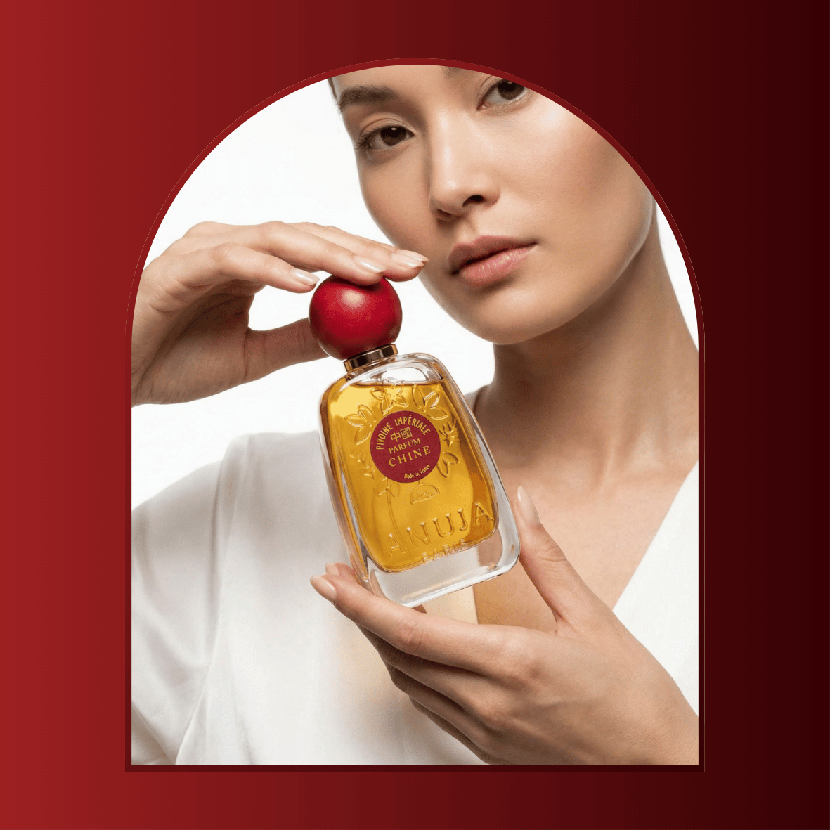 Pivoine Impériale – Chine, visuel de l'eau de parfum botanique d'Anuja Paris